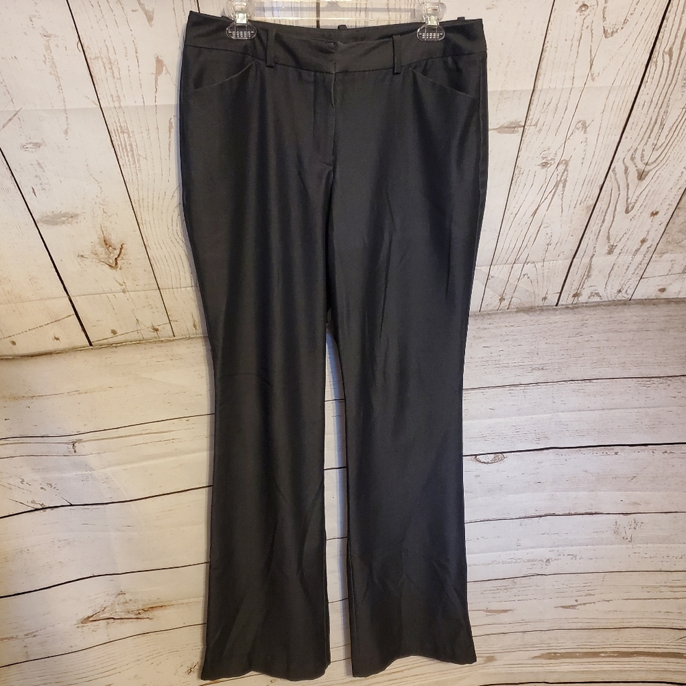 Worthington women's modern fit trouser leg mid rise slacks dark blue 8T - Picture 1 of 10